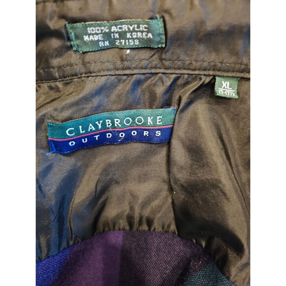 VTG claybrooke outdoors flannel XL purple green soft cabincore - Picture 3 of 10